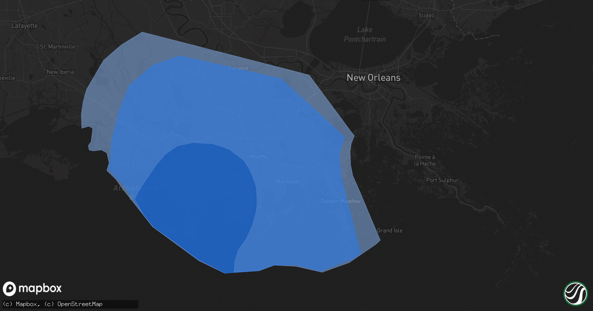Hail map in Lockport, LA on September 11, 2024