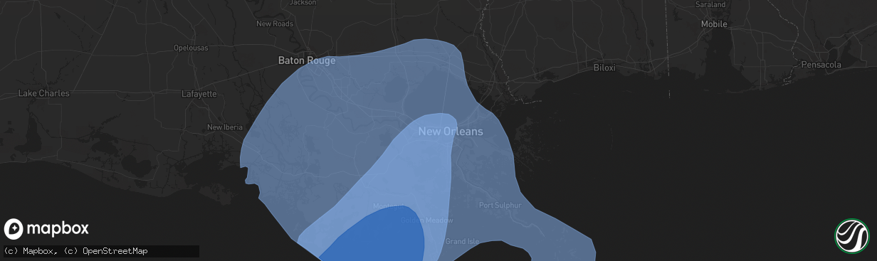 Hail map in Metairie, LA on September 11, 2024