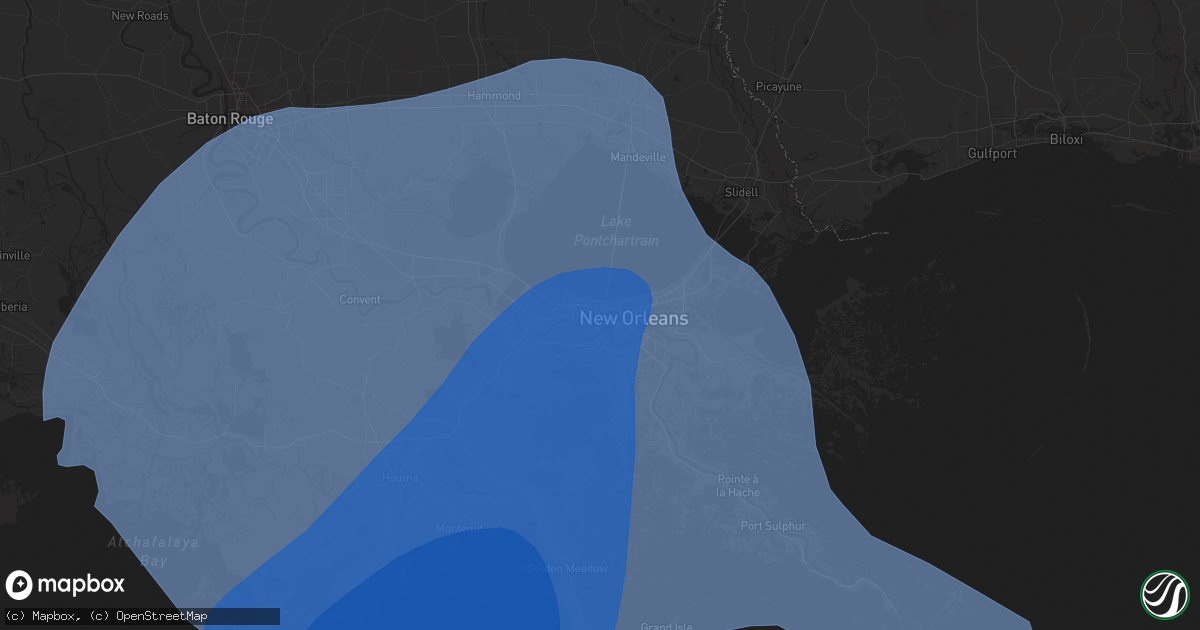 Hail map in Metairie, LA on September 11, 2024