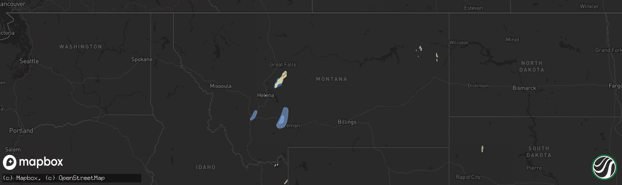 Hail map in Montana on September 11, 2024