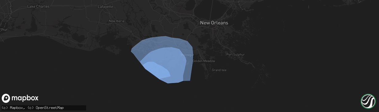 Hail map in Montegut, LA on September 11, 2024