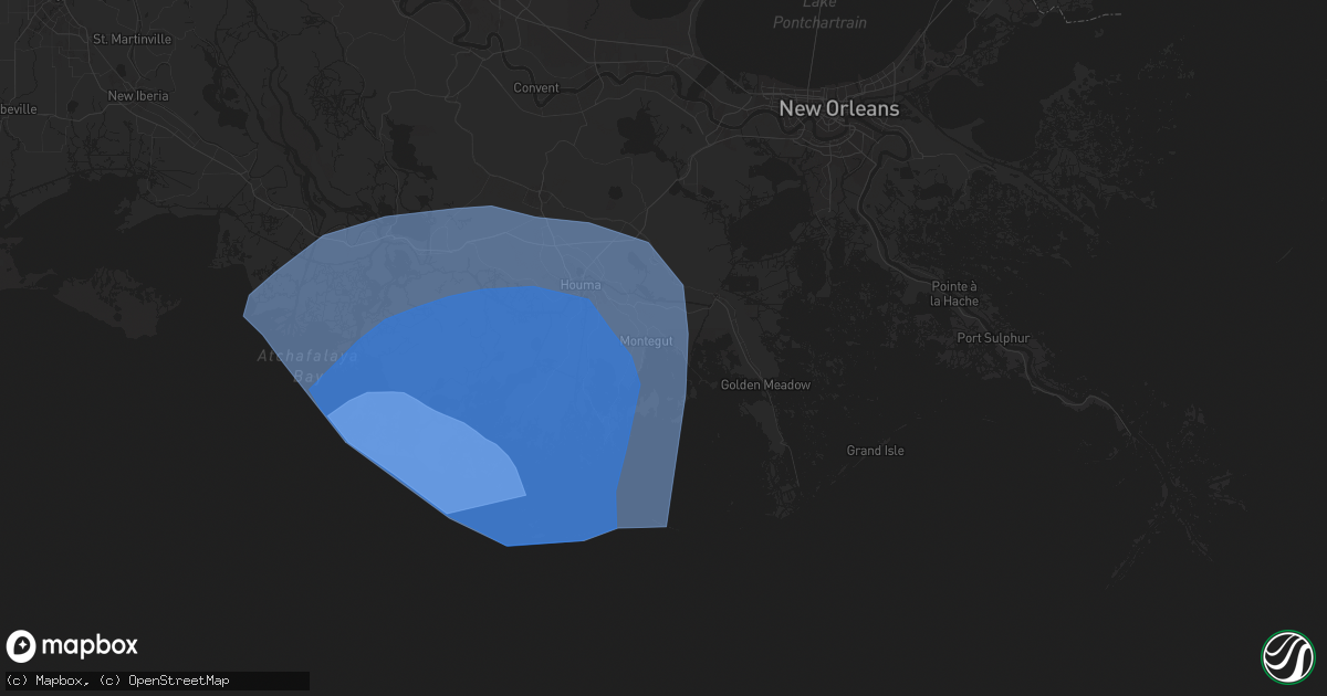 Hail map in Montegut, LA on September 11, 2024