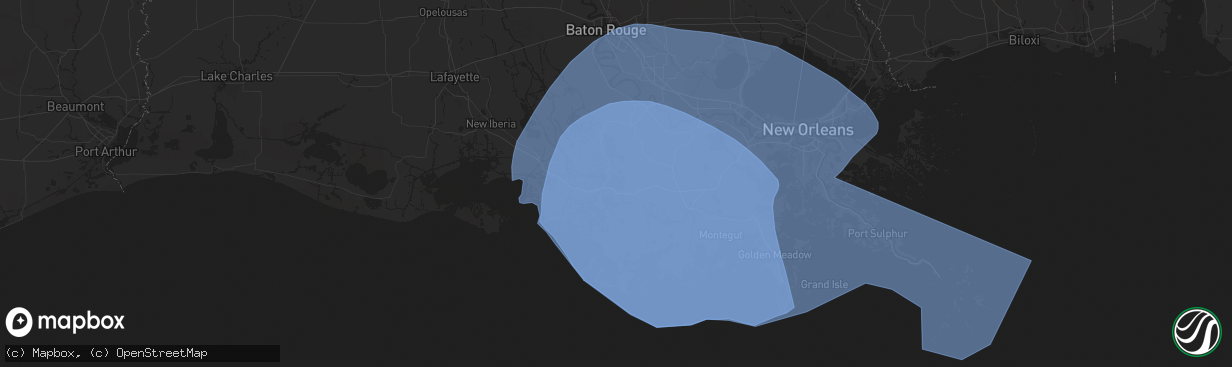 Hail map in Morgan City, LA on September 11, 2024