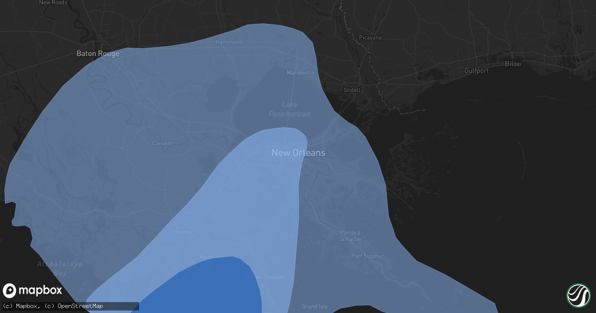 Hail map in New Orleans, LA on September 11, 2024