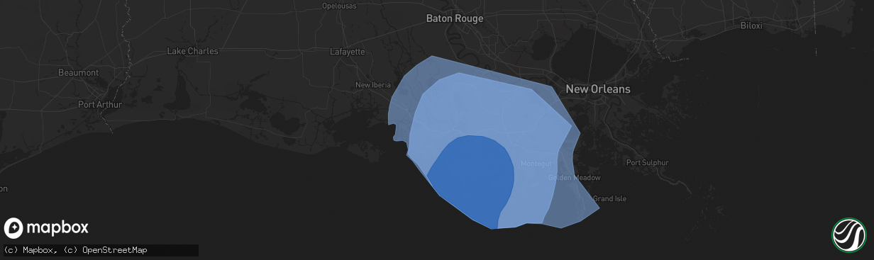 Hail map in Patterson, LA on September 11, 2024