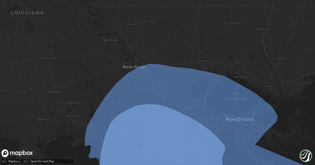 Hail map in Prairieville, LA on September 11, 2024