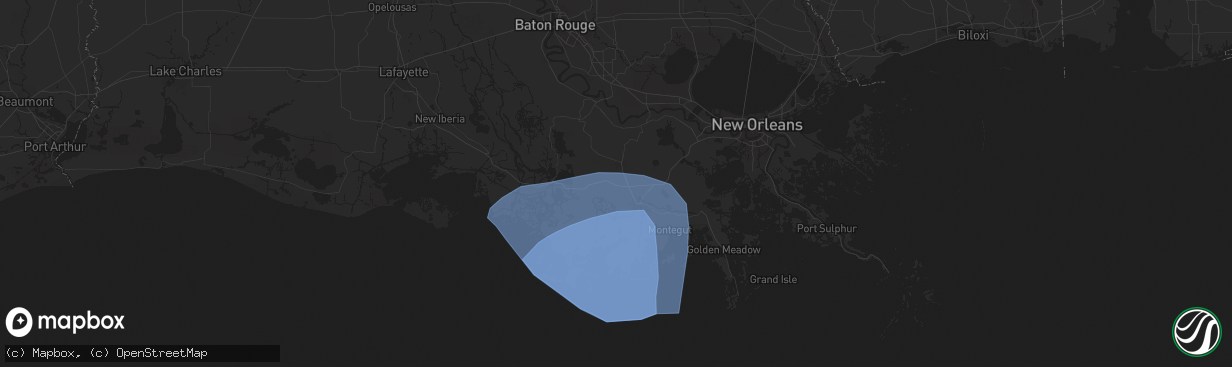 Hail map in Schriever, LA on September 11, 2024