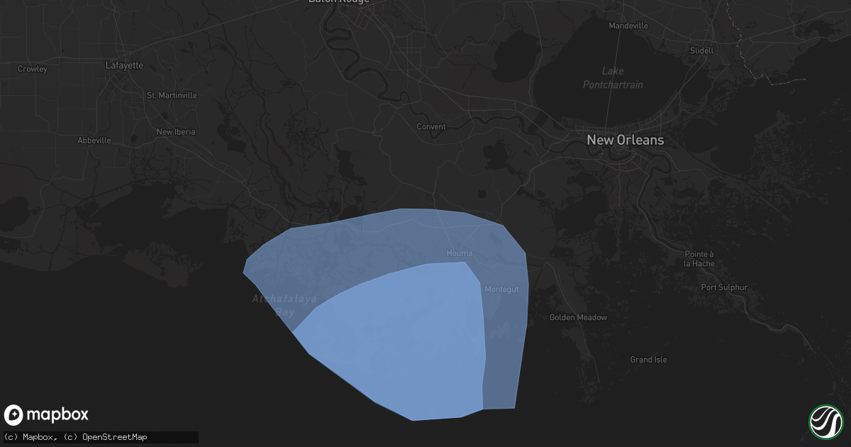 Hail map in Schriever, LA on September 11, 2024
