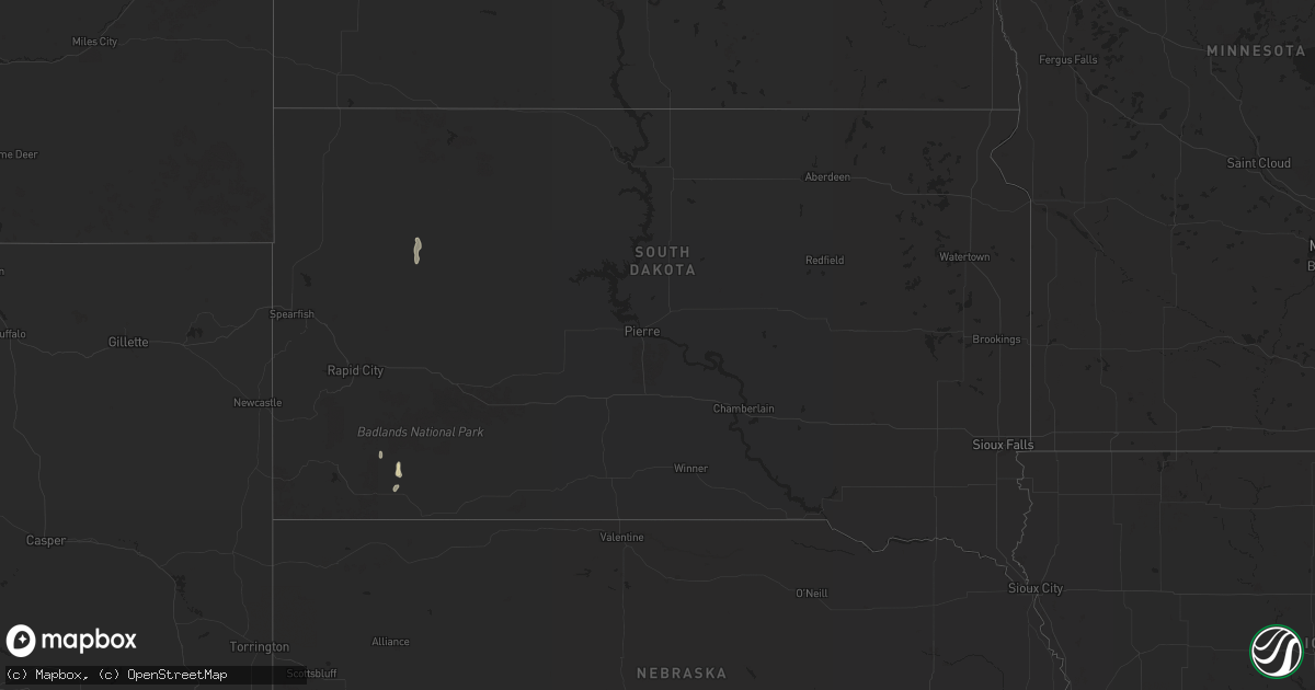 Hail map in South Dakota on September 11, 2024