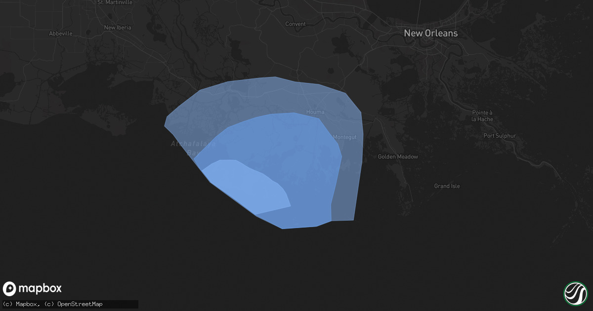 Hail map in Theriot, LA on September 11, 2024