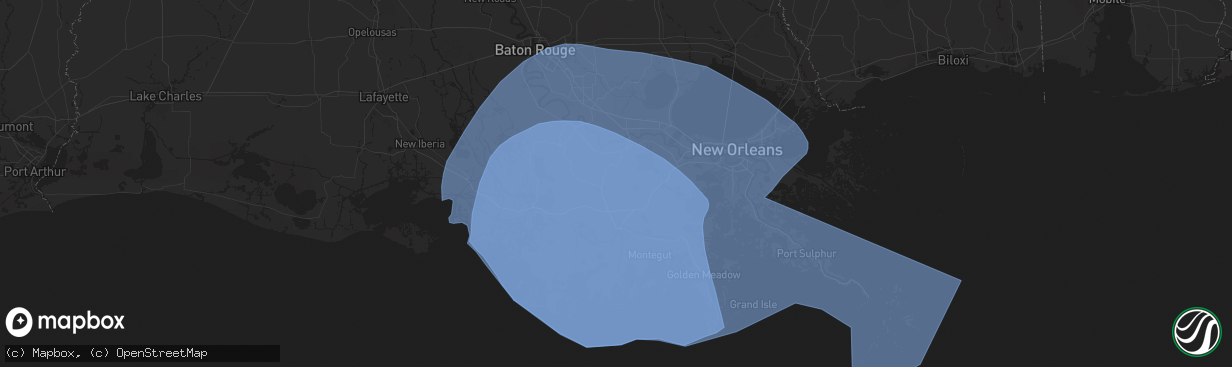 Hail map in Thibodaux, LA on September 11, 2024