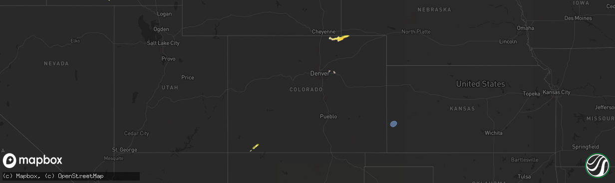 Hail map in Colorado on September 11, 2025