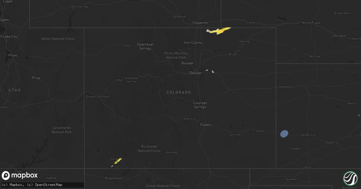 Hail map in Colorado on September 11, 2025