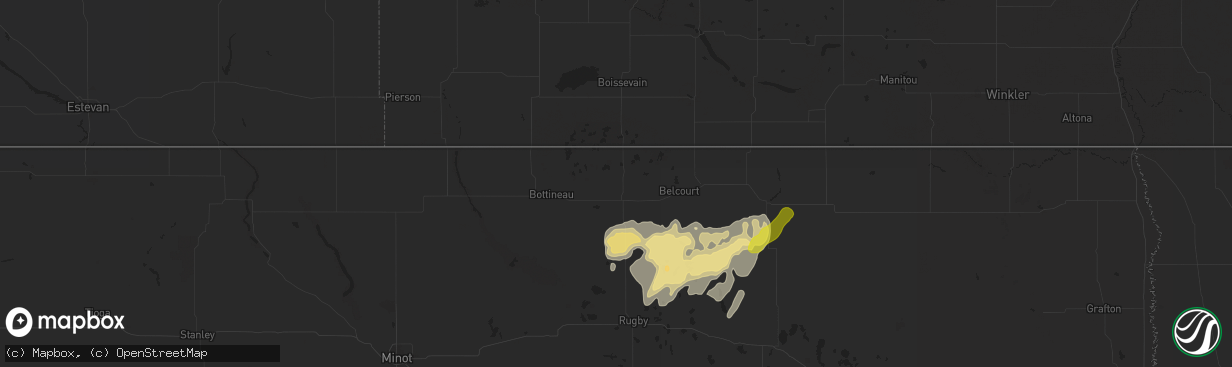 Hail map in Dunseith, ND on September 11, 2025