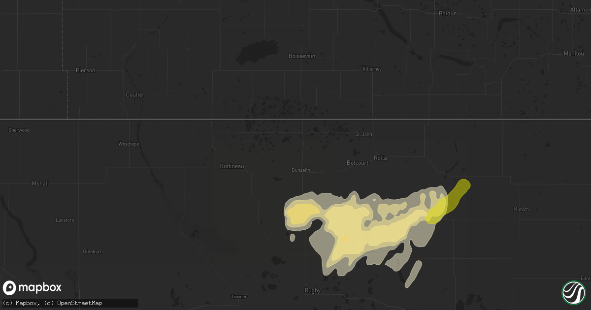 Hail map in Dunseith, ND on September 11, 2025