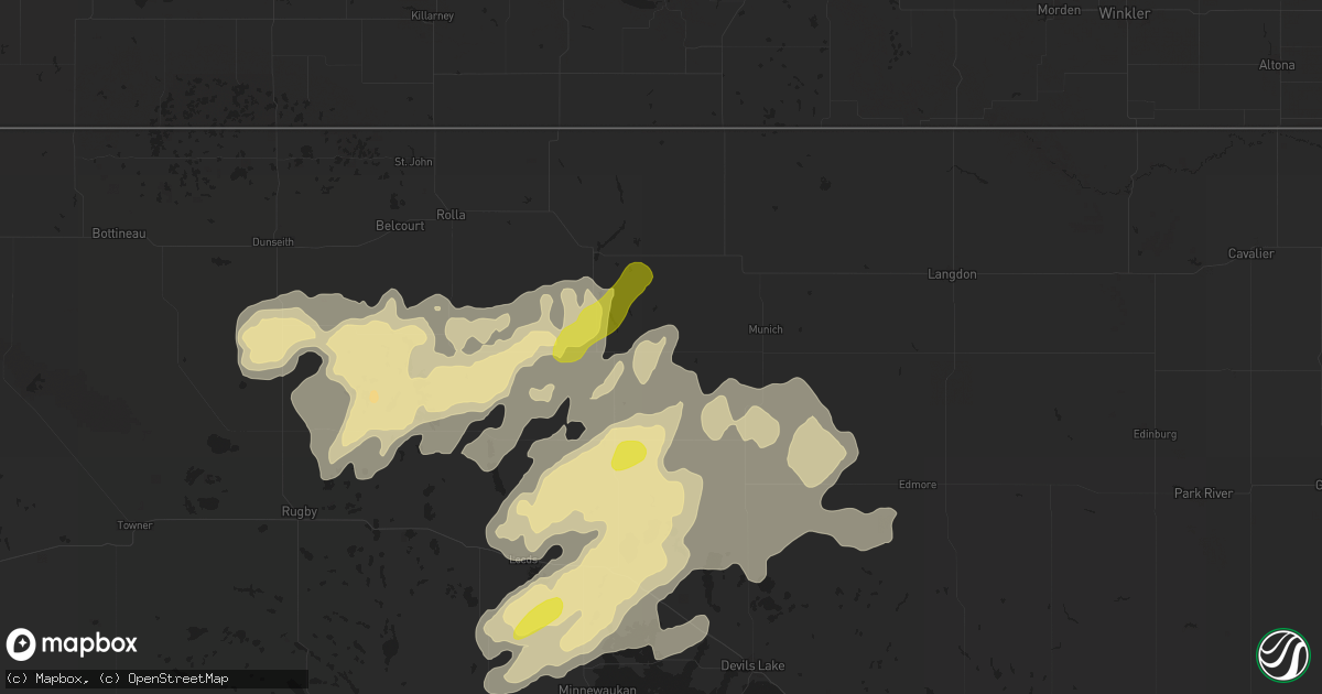 Hail map in Egeland, ND on September 11, 2025