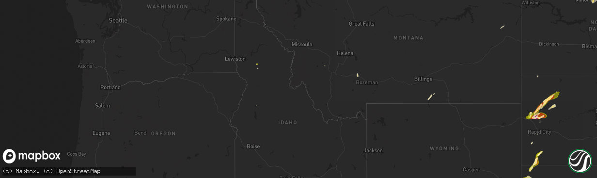 Hail map in Idaho on September 11, 2025