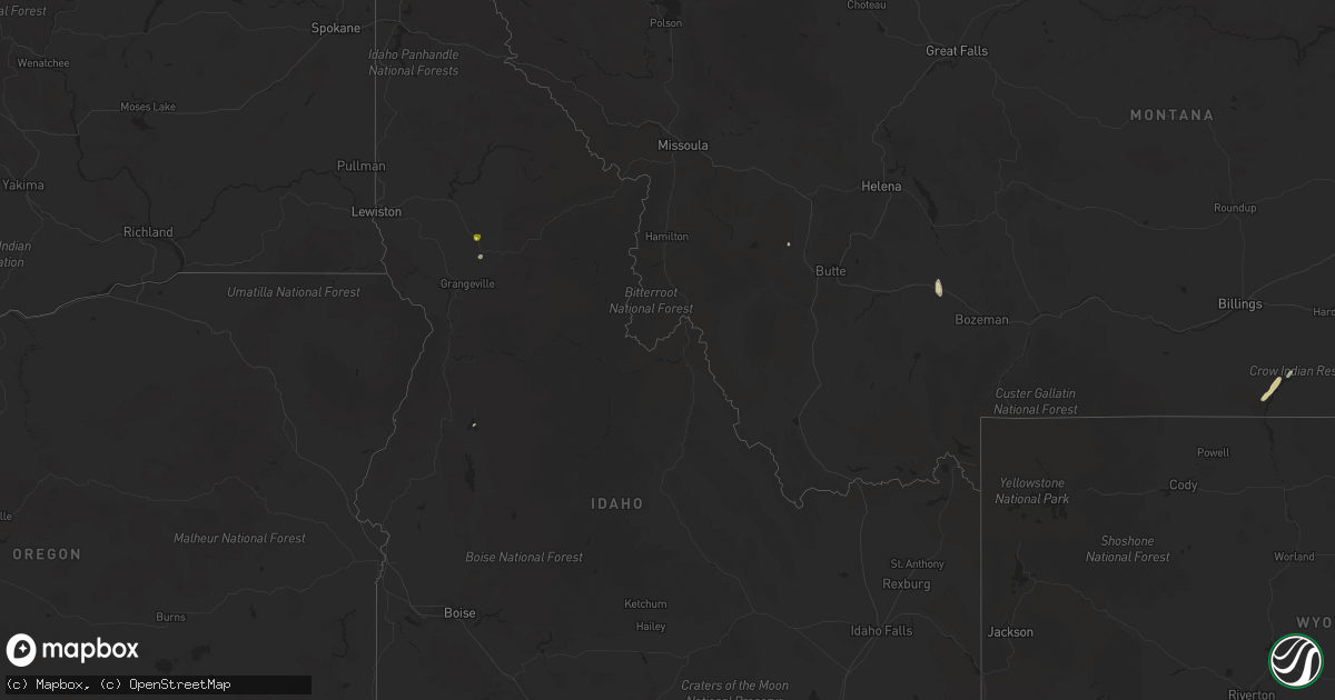Hail map in Idaho on September 11, 2025