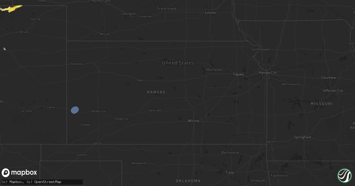 Hail map in Kansas on September 11, 2025