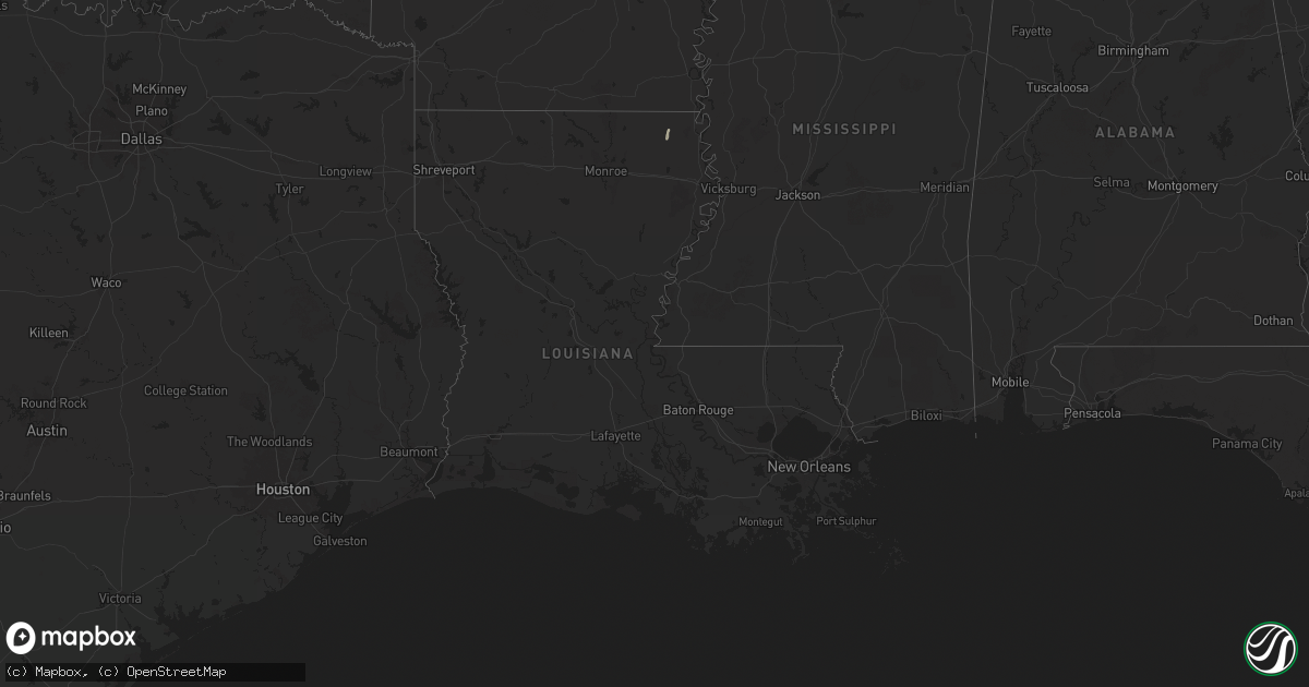 Hail map in Louisiana on September 11, 2025