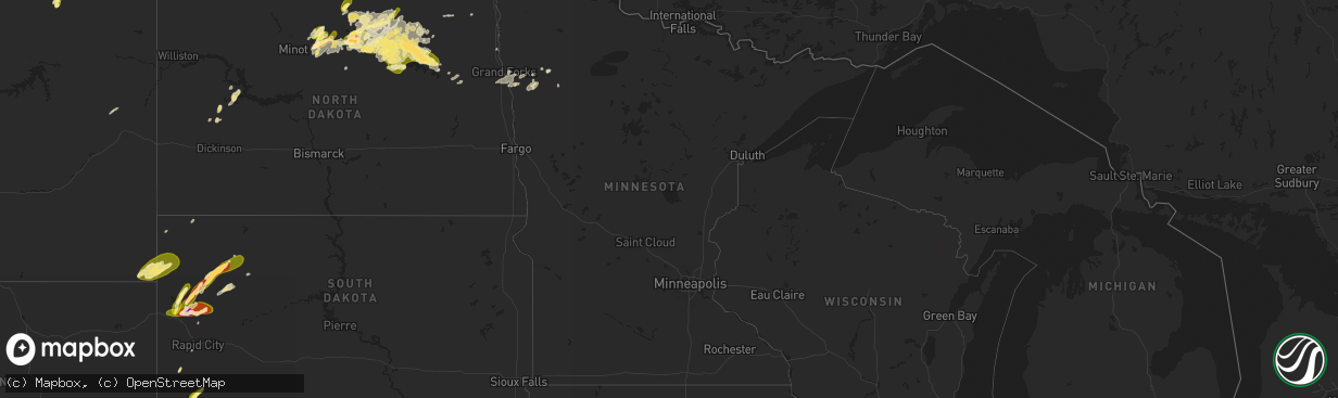 Hail map in Minnesota on September 11, 2025