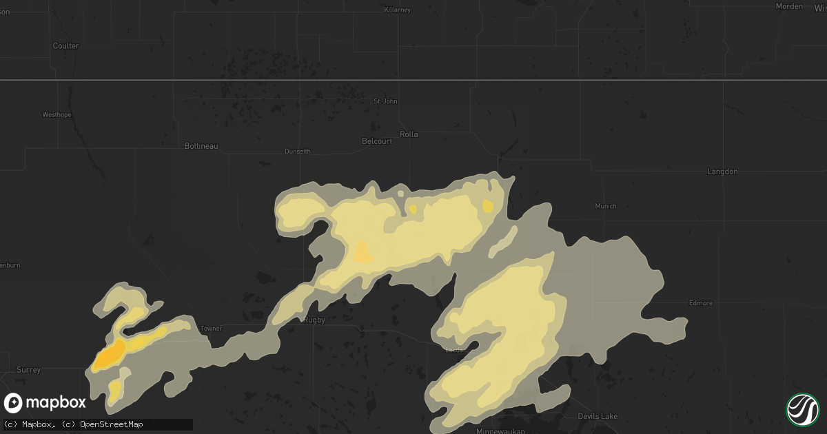 Hail map in Mylo, ND on September 11, 2025