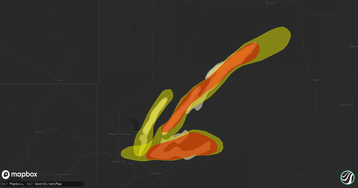 Hail map in Newell, SD on September 11, 2025