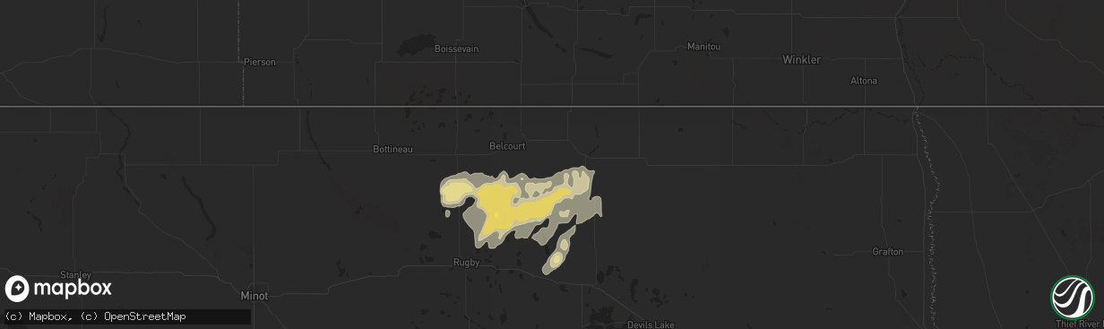 Hail map in Perth, ND on September 11, 2025