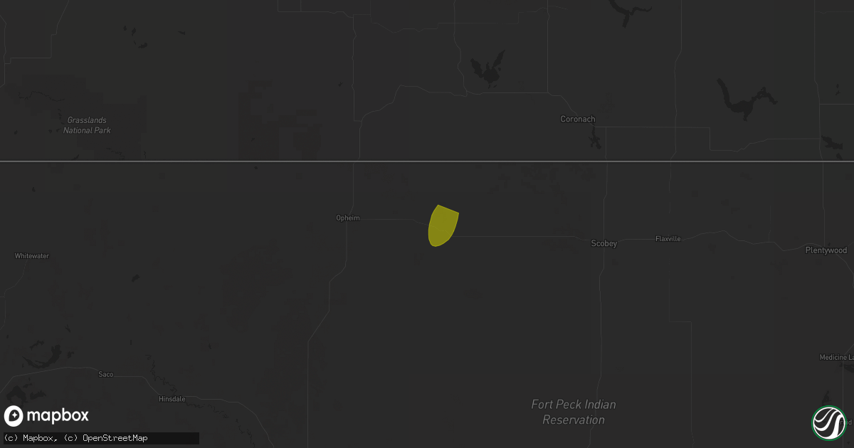 Hail map in Richland, MT on September 11, 2025