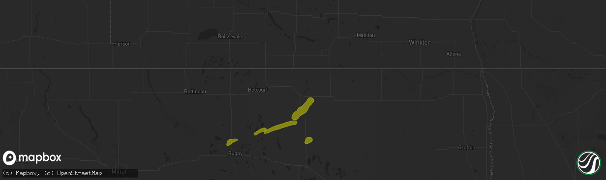 Hail map in Rocklake, ND on September 11, 2025