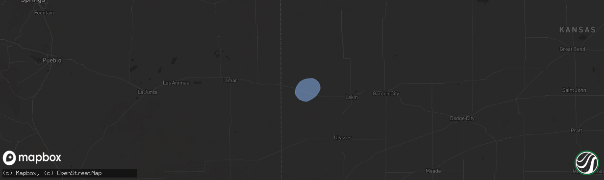 Hail map in Syracuse, KS on September 11, 2025