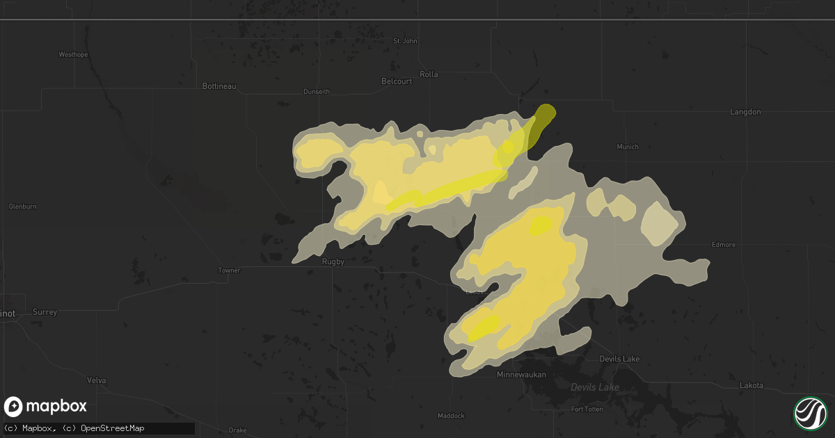 Hail map in Wolford, ND on September 11, 2025