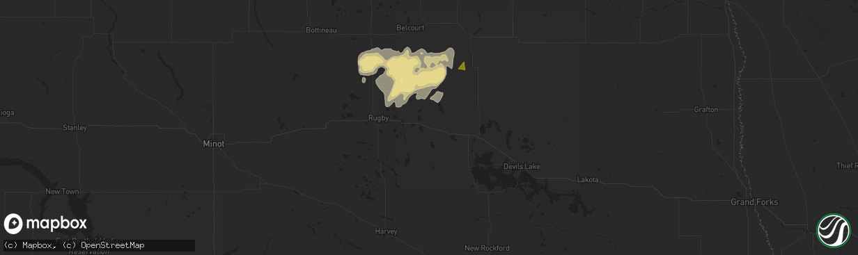 Hail map in York, ND on September 11, 2025