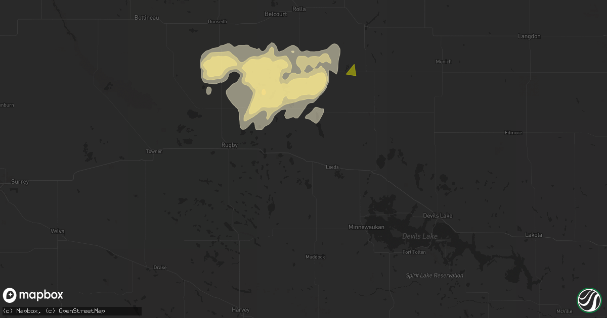 Hail map in York, ND on September 11, 2025