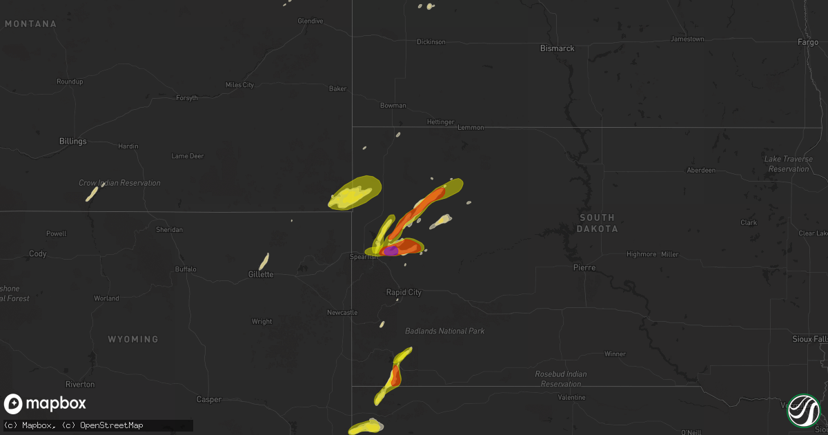 Hail map on September 11, 2025