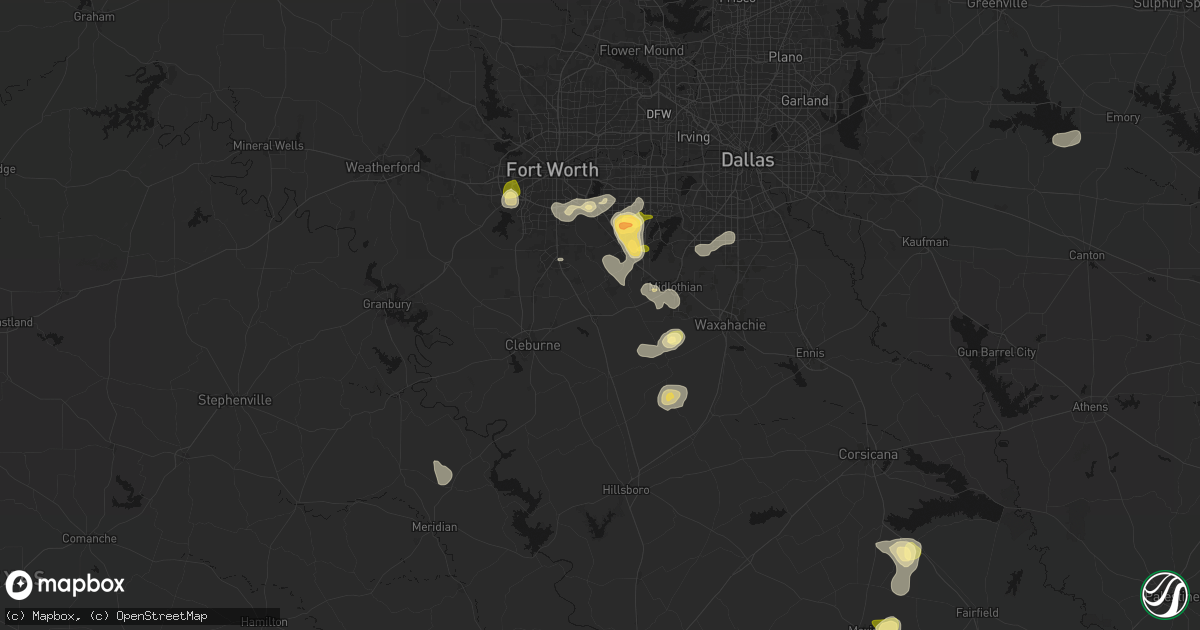 Hail map in Alvarado, TX on September 11, 2026