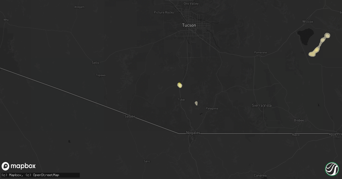 Hail map in Amado, AZ on September 11, 2026