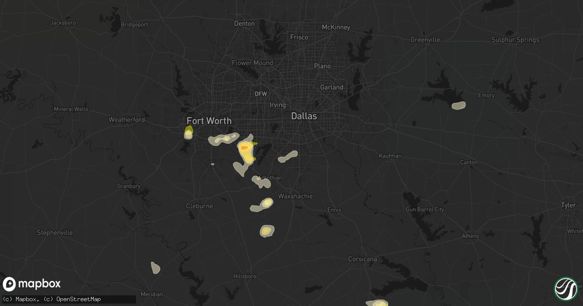Hail map in Desoto, TX on September 11, 2026