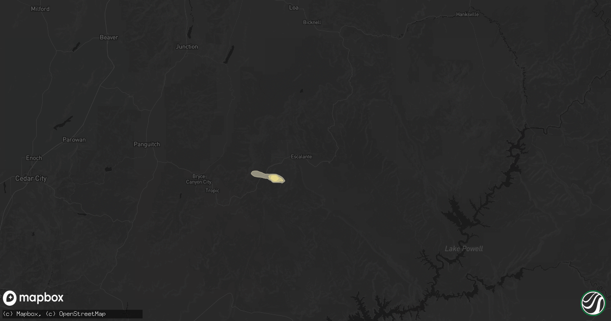 Hail map in Escalante, UT on September 11, 2026