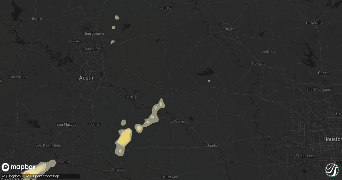 Hail map in Giddings, TX on September 11, 2026