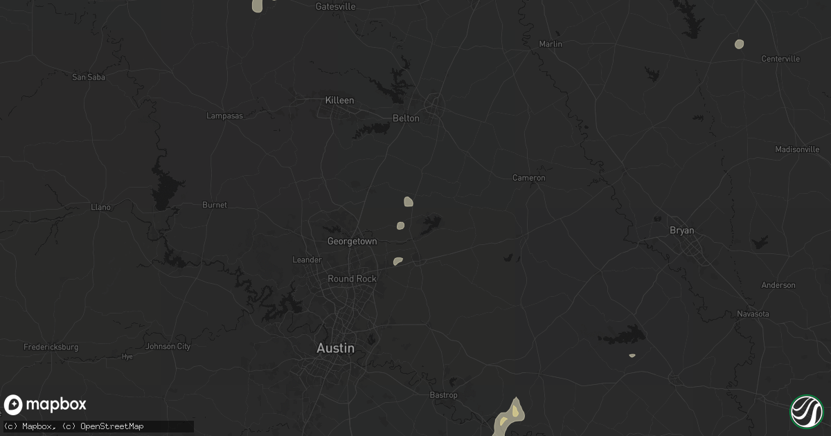 Hail map in Granger, TX on September 11, 2026