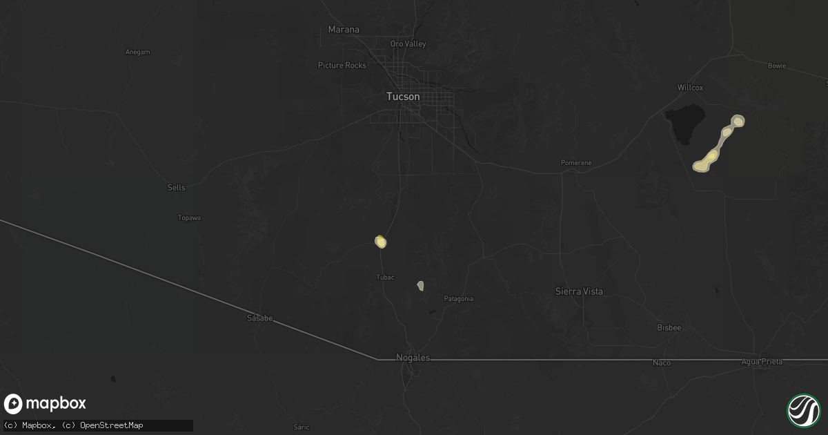 Hail map in Green Valley, AZ on September 11, 2026