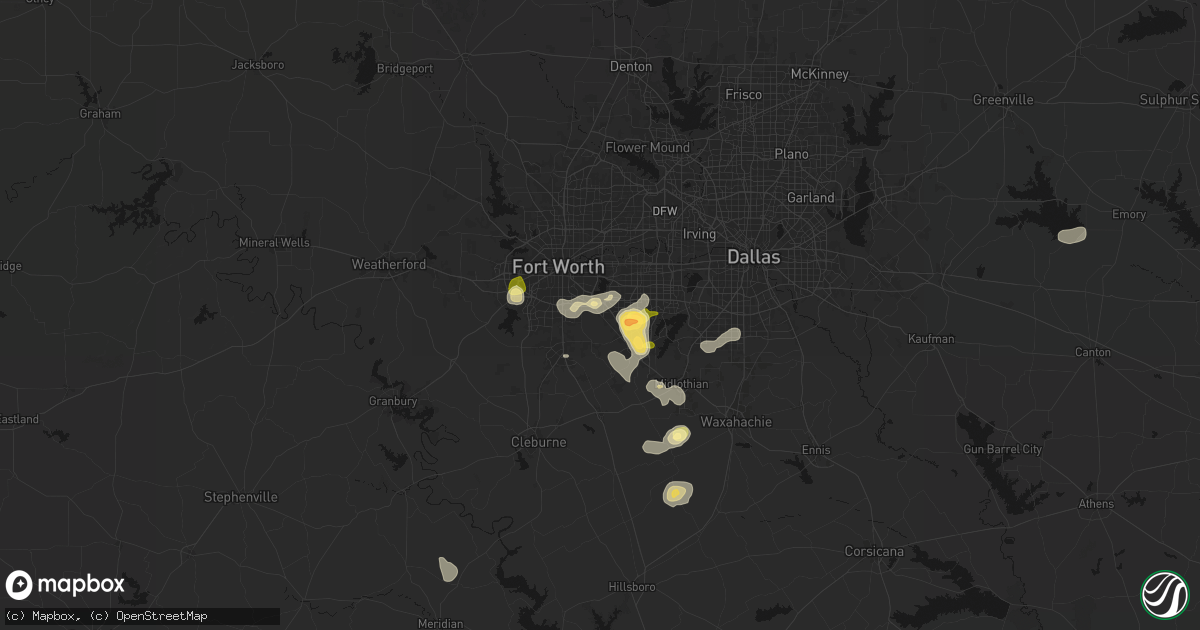 Hail map in Kennedale, TX on September 11, 2026