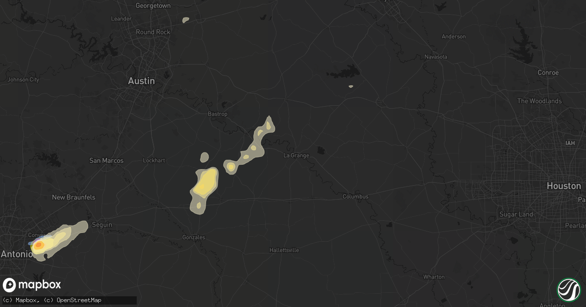 Hail map in La Grange, TX on September 11, 2026