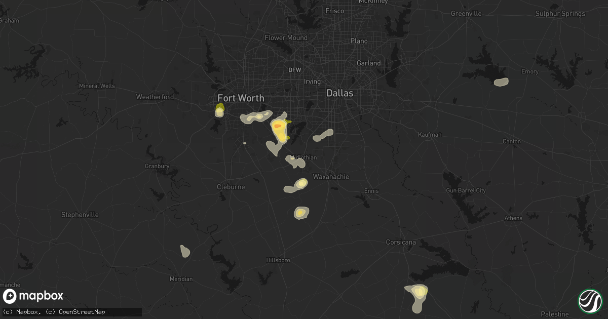 Hail map in Midlothian, TX on September 11, 2026
