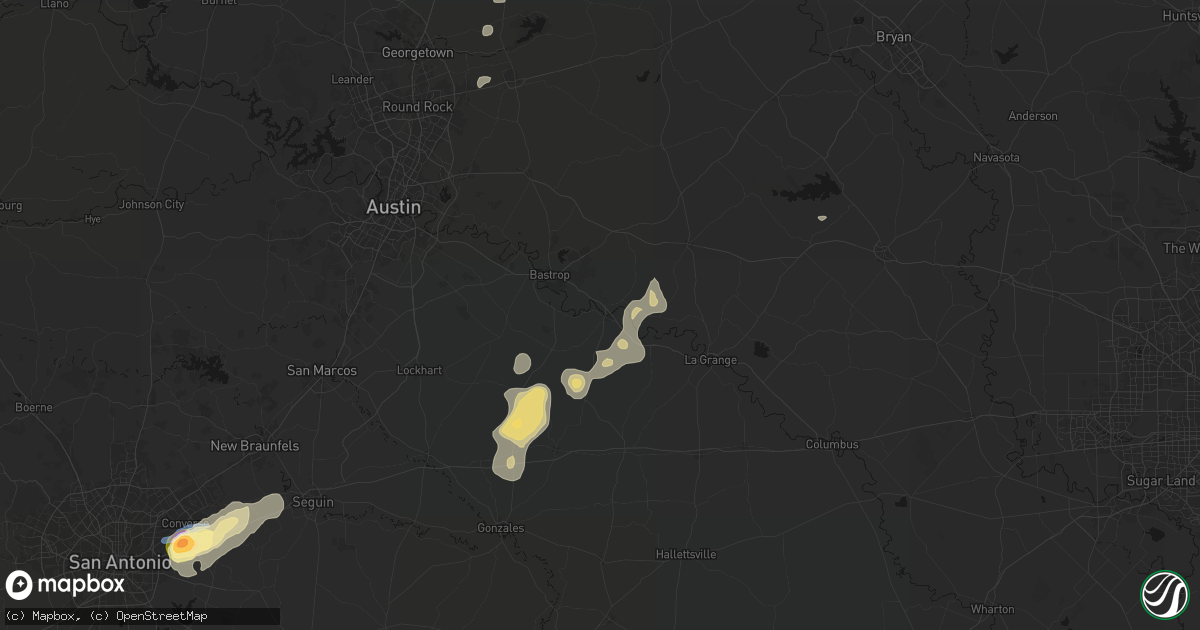 Hail map in Smithville, TX on September 11, 2026