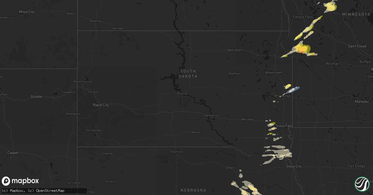 Hail map in South Dakota on September 11, 2026