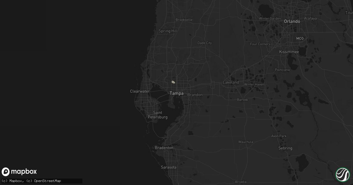 Hail map in Tampa, FL on September 11, 2026