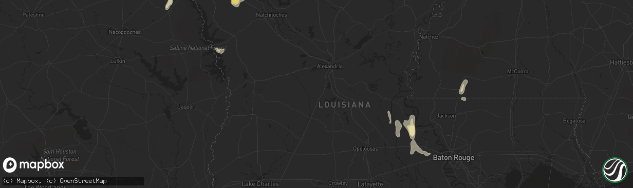 Hail map in Batchelor, LA on September 12, 2012