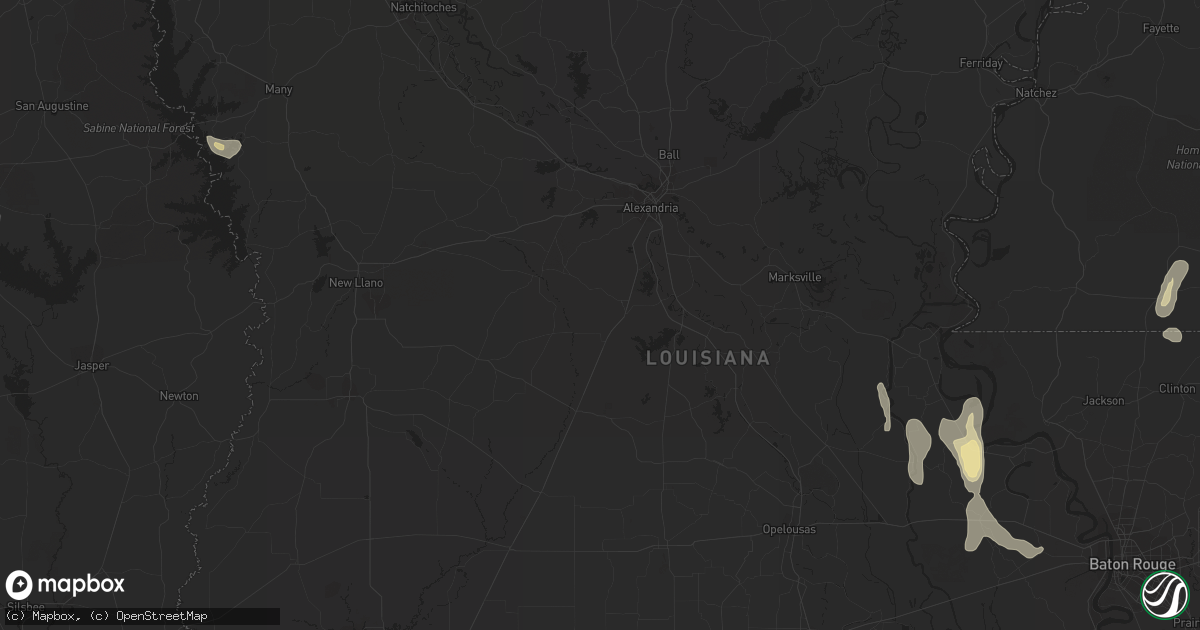 Hail map in Melville, LA on September 12, 2012